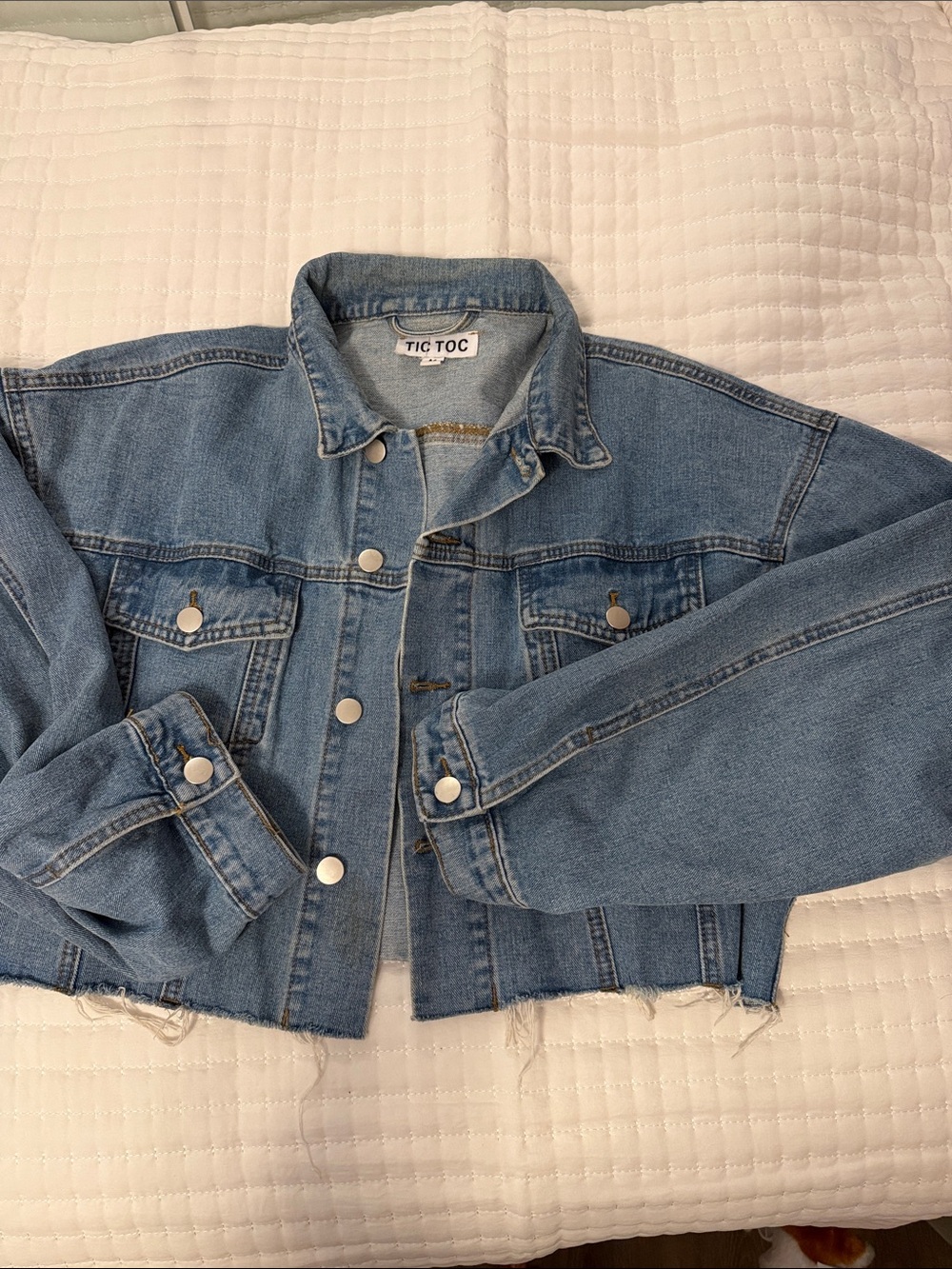TIC TOC Light Blue Cropped oversized Denim Jacket